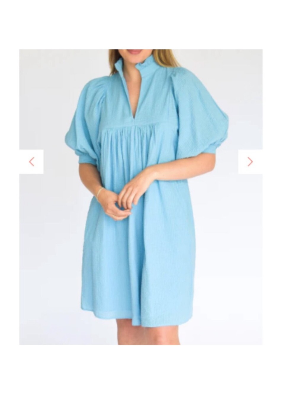 Never A Wallflower 100% Cotton Blue Textured Midi Dress